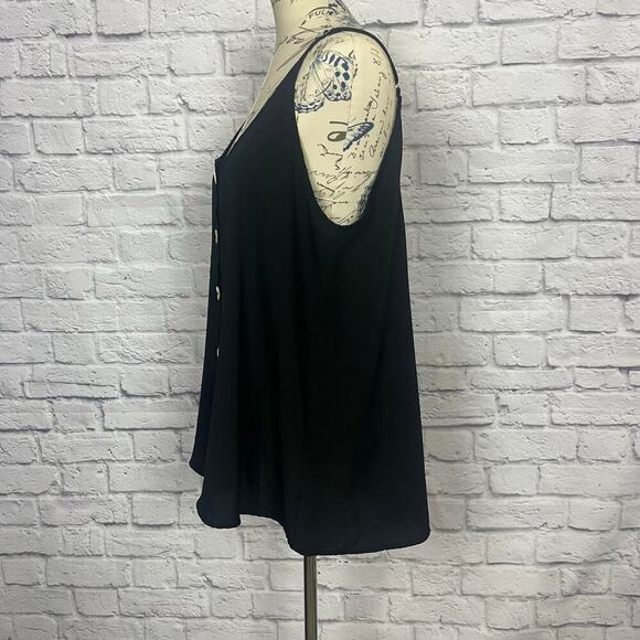 White Birch Black Cami With Buttons - Picture 6 of 8